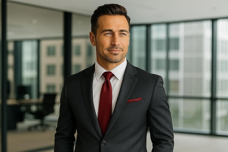 Trilece Ties for Men - Mens Solid Color Formal Necktie and Pocket Square Sets - Image 2